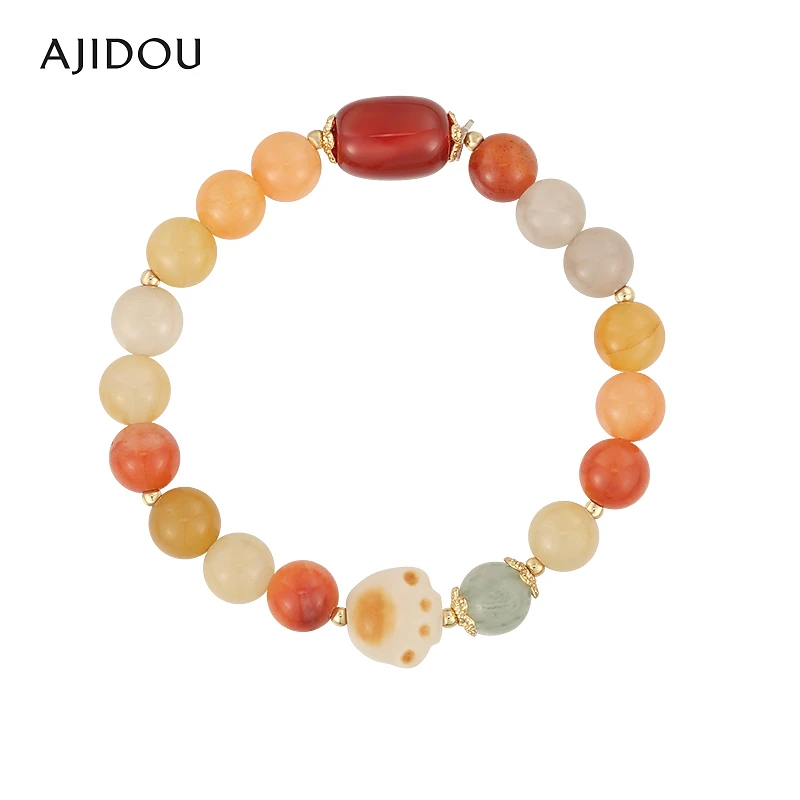 AJIDOU阿吉豆串珠手链女国风菩提猫爪首饰红玛瑙饰品新中式【JF】