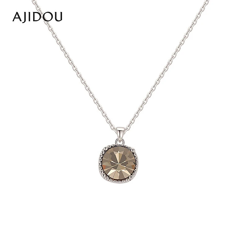 非金属仿水晶吊坠 AJIDOU阿吉豆银缎轻舞系列优雅项链女款时尚气