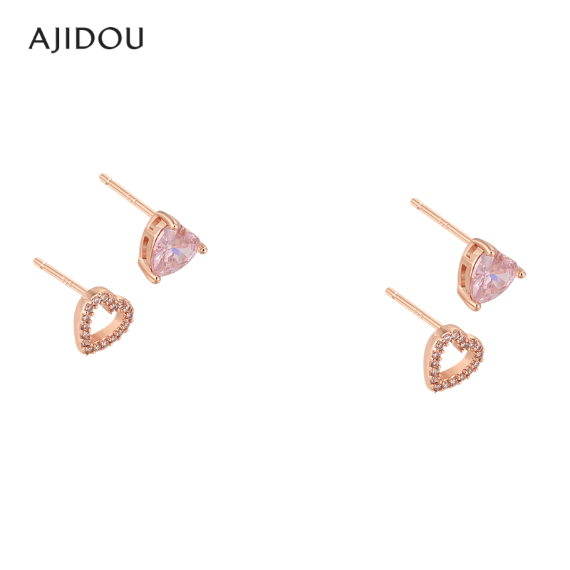AJIDOU阿吉豆怦然心动系列浪漫组合爱心耳钉