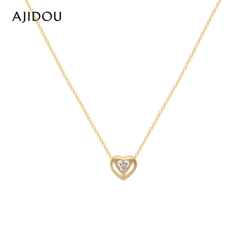 合金项链 AJIDOU阿吉豆项链女时尚爱心锁骨甜美【JT】