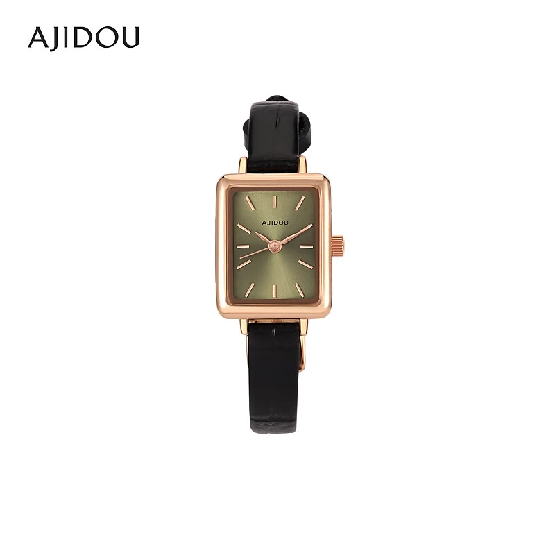 .AJIDOU阿吉豆优雅时尚方盘手表简约气质女表