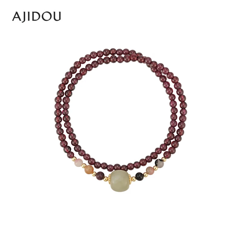 AJIDOU阿吉豆简约时尚石榴石玛瑙手链【ZYE】