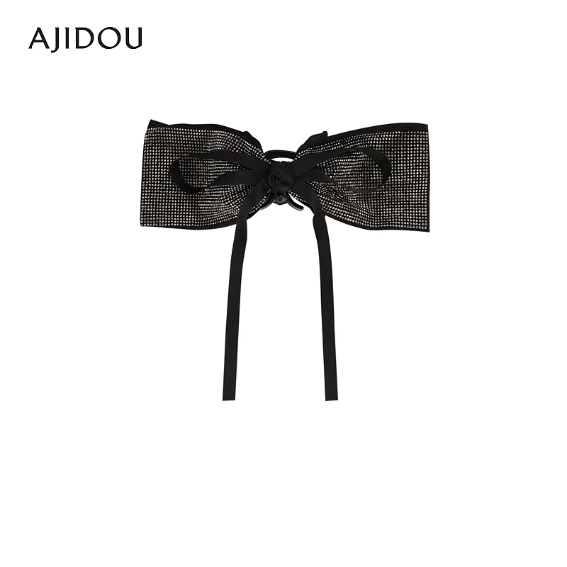 AJIDOU阿吉豆优雅水钻蝴蝶结抓夹