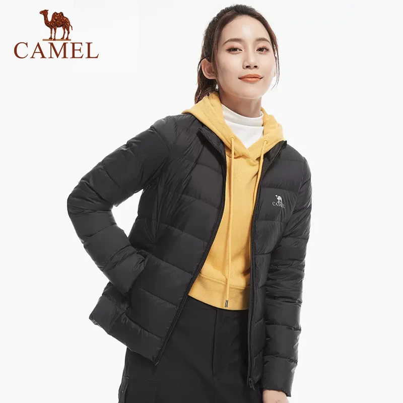 骆驼轻薄修身短款羽绒服2023冬季新款夹克外套J1W1PN139