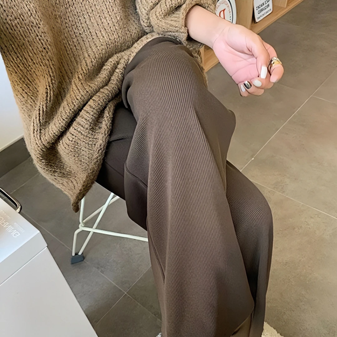 微胖及大码120斤到300斤可穿阔腿裤秋冬宽松直筒阔腿裤休闲显瘦