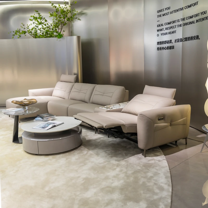 轻奢功能沙发头层牛皮客厅头等舱