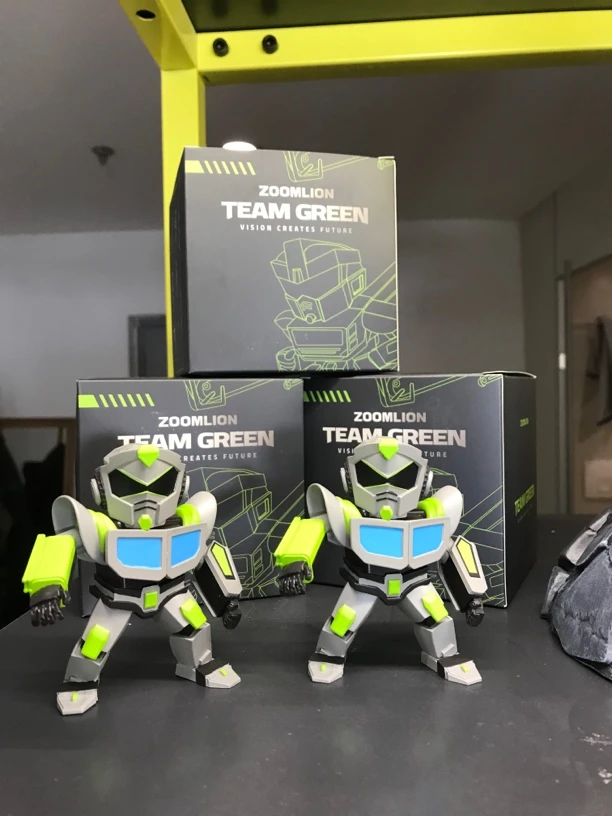 包邮 福利品TEAM GREEN变形金刚 汽车起重机车载潮玩树脂雕像手办