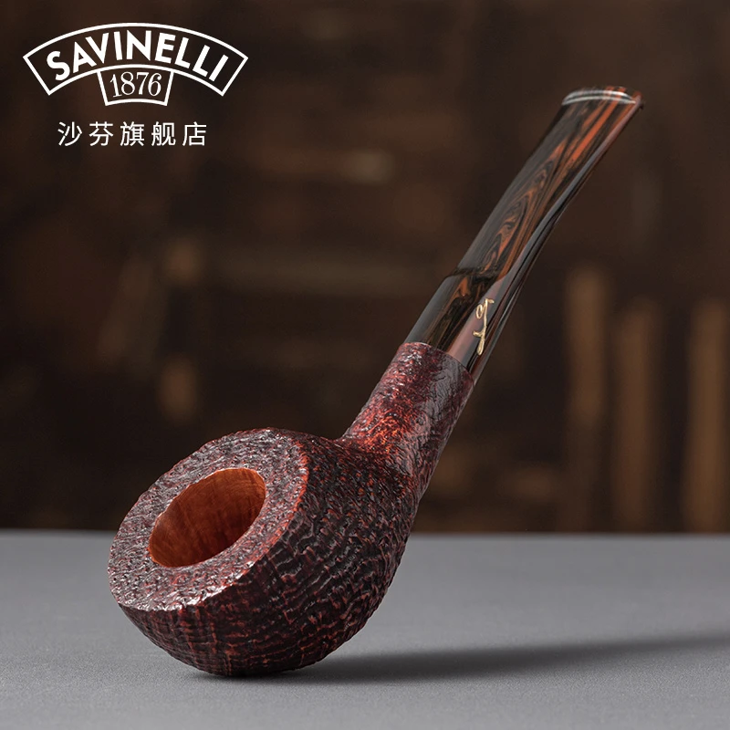 沙芬限量纯手工石楠木烟斗P110S签字级喷砂面男士烟斗高档礼盒装