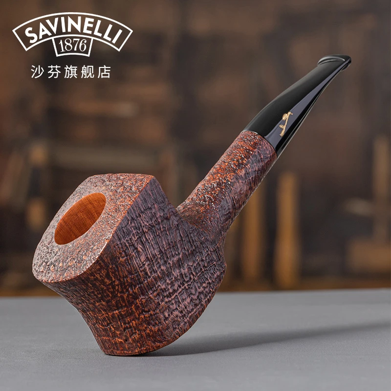 意大利沙芬限量纯手工石楠木烟斗P110S签字级喷砂面01号