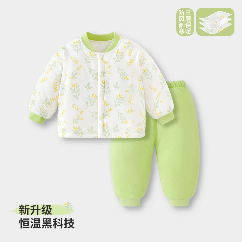 宝宝棉服套装冬装婴儿保暖加厚秋冬分体夹棉冬季衣服儿童棉衣棉裤