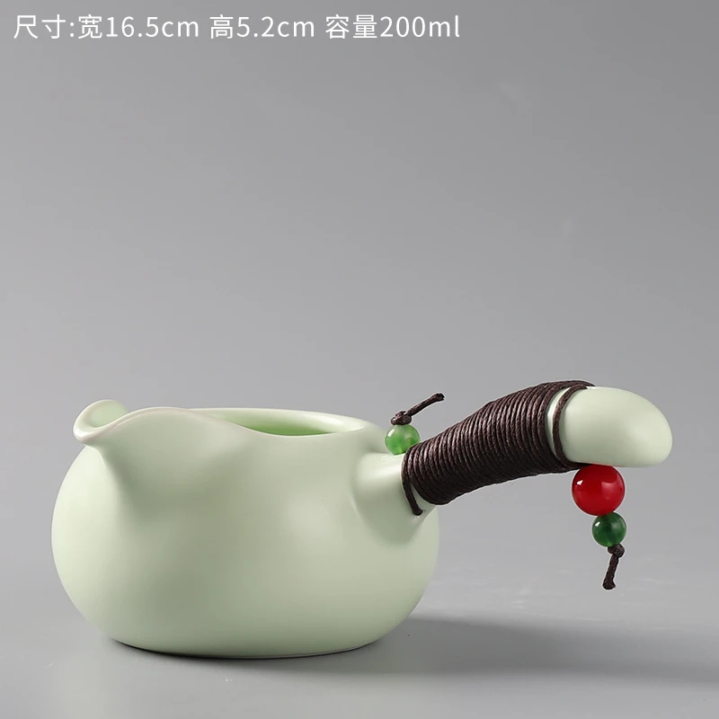 陶瓷茶具侧把公道杯茶漏分茶器一体分茶杯紫砂装茶器公平分茶器