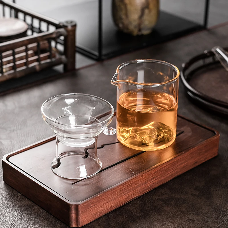 公道杯玻璃加厚耐高温玻璃分茶器茶漏茶海过滤茶具套装功夫茶公杯