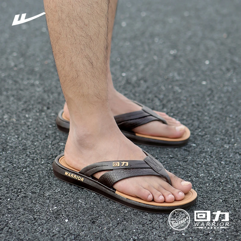 Warrior/回力人字拖鞋男凉拖休闲居家防滑软底耐磨青年外穿夹脚拖