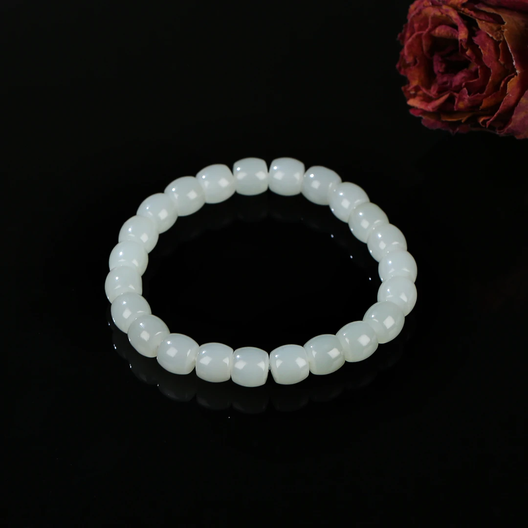 【麦子家族618大促】天然和田玉手串卡8-9直切时尚百搭 SC644