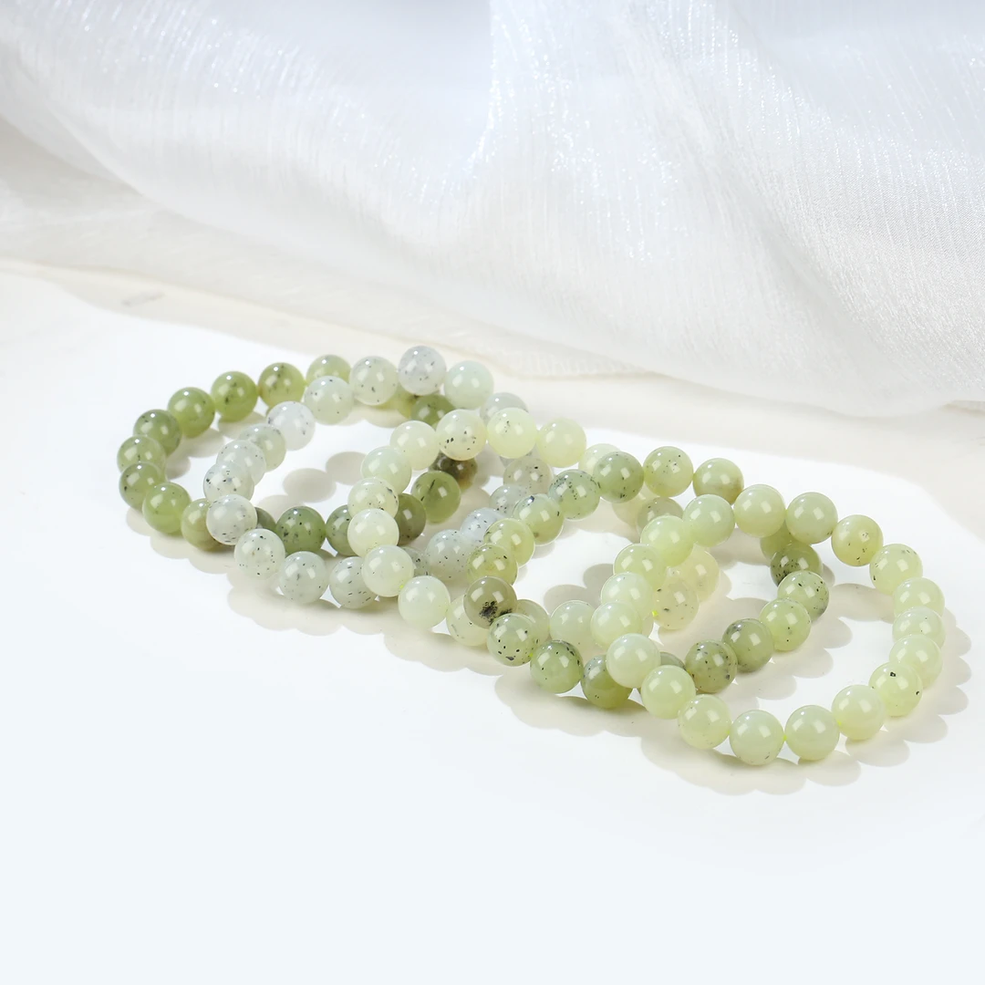 HW【麦子家族618大促】天然和田玉黄白点墨玉手串9-10百搭SC552