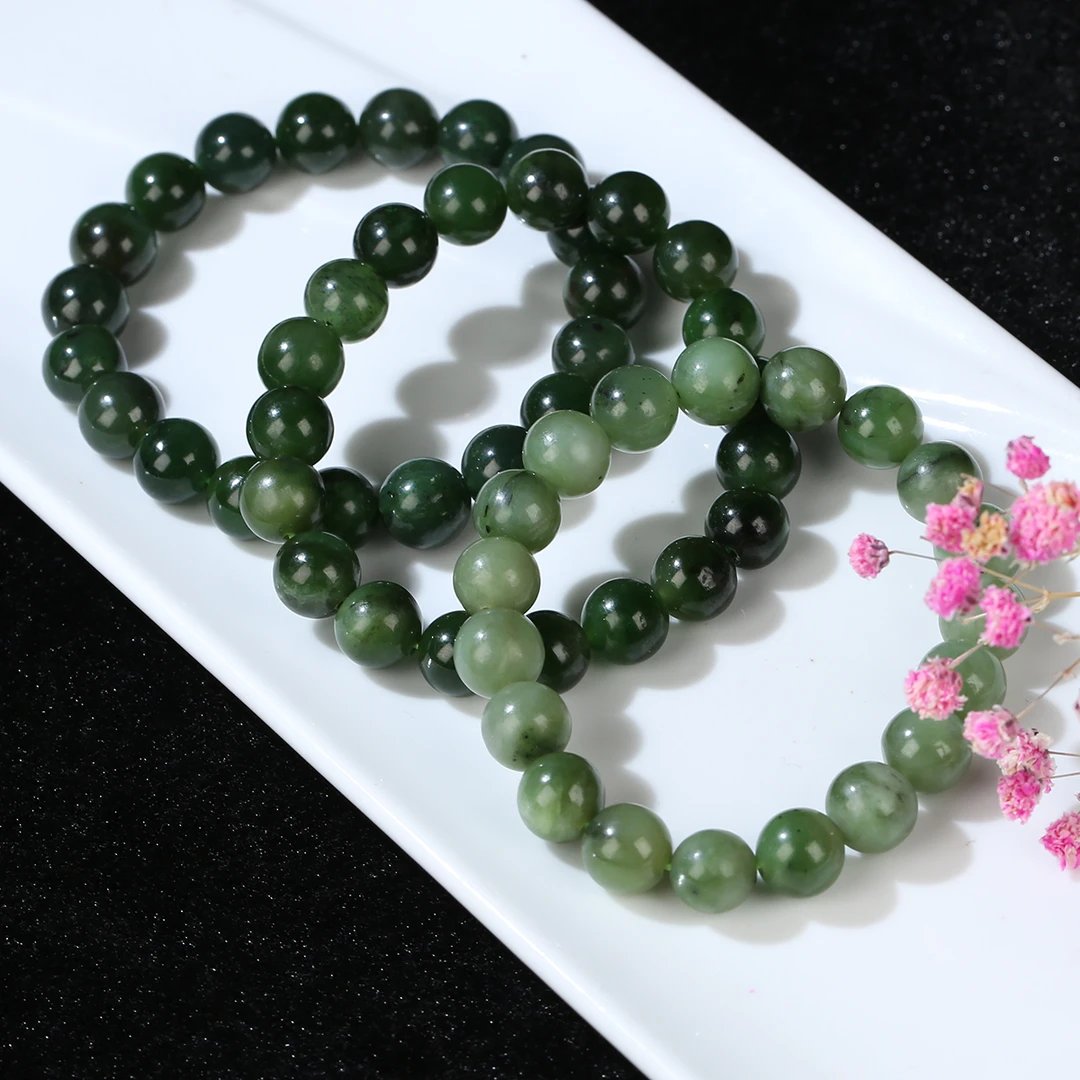 HW【麦子家族】天然和田玉圆珠百搭9-10手串多样性发1 PSC042