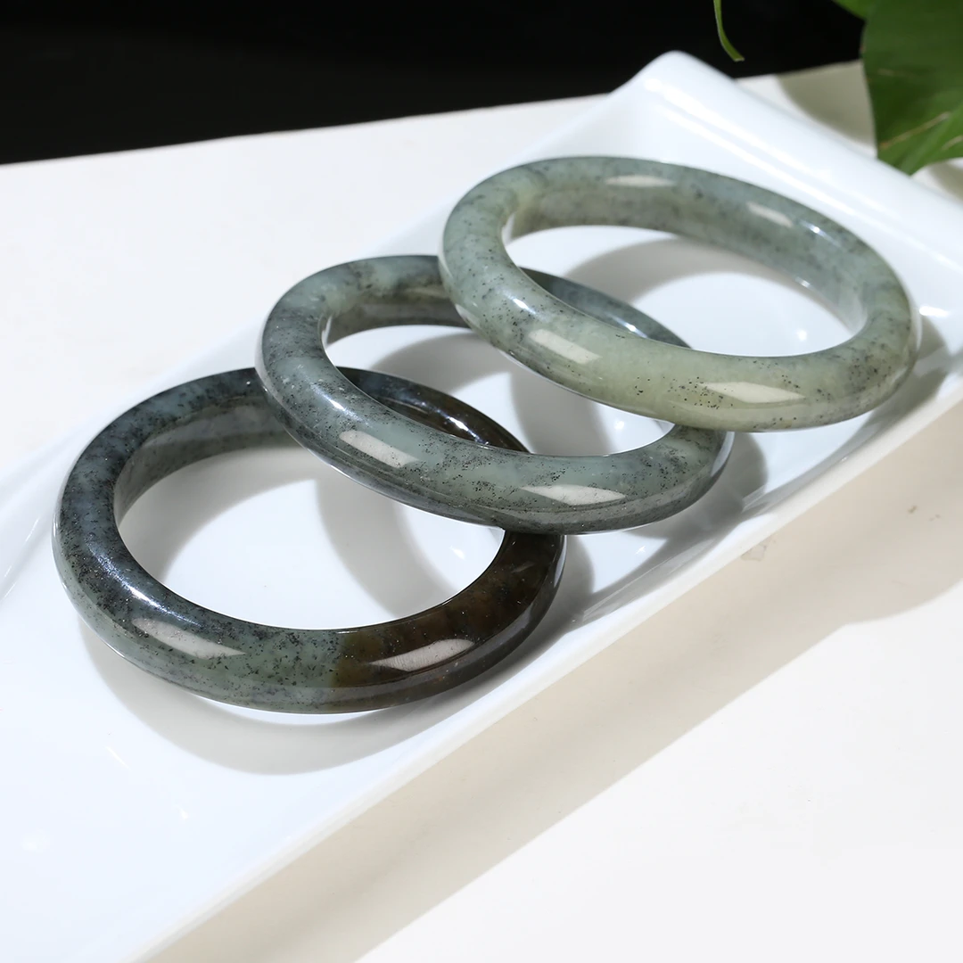 【温兆伦专属】天然和田玉点墨手镯玉镯多样性发1 SZ166-