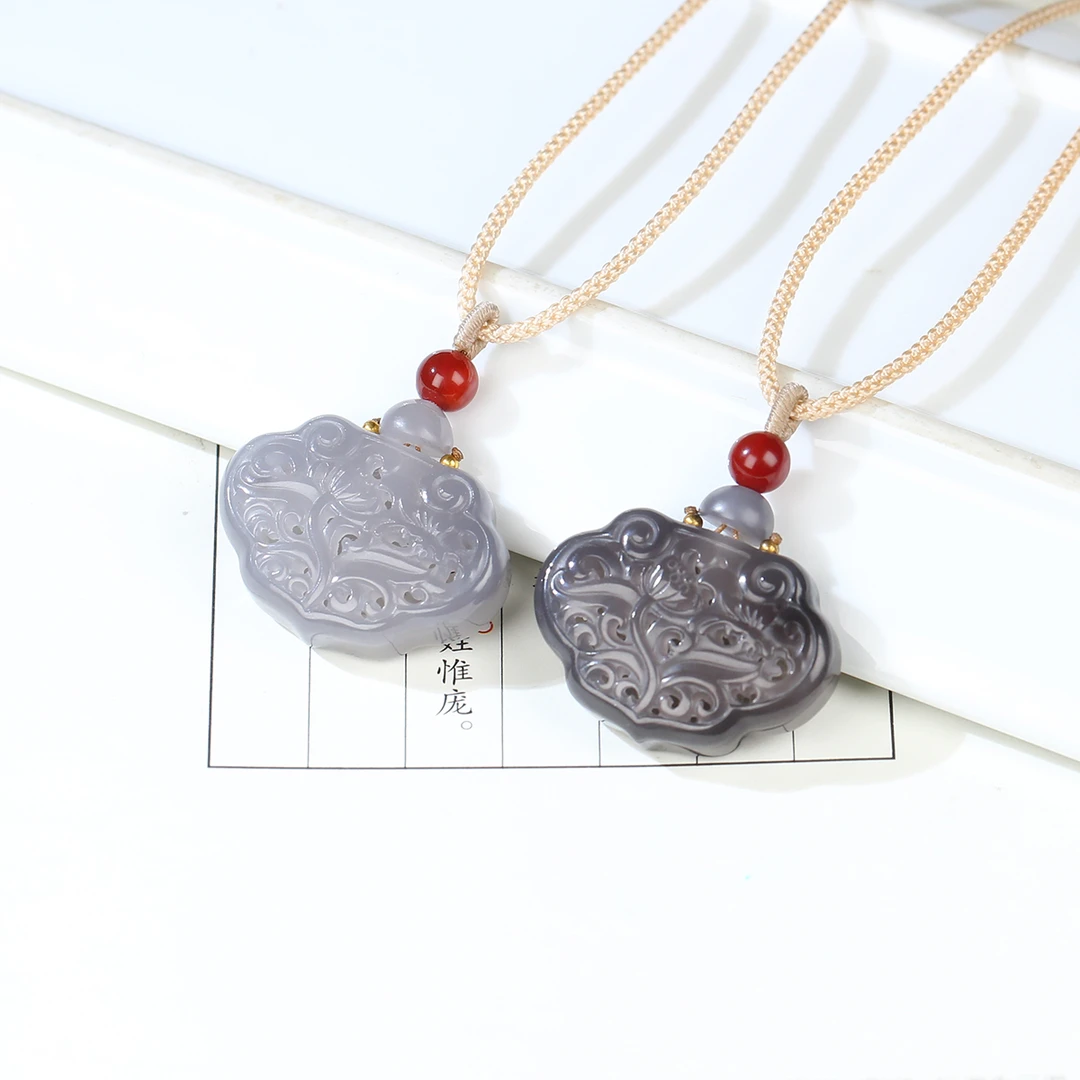 HW【麦子家族女神节礼物】天然和田玉挂件烟紫吊坠多样性发1G0497-1