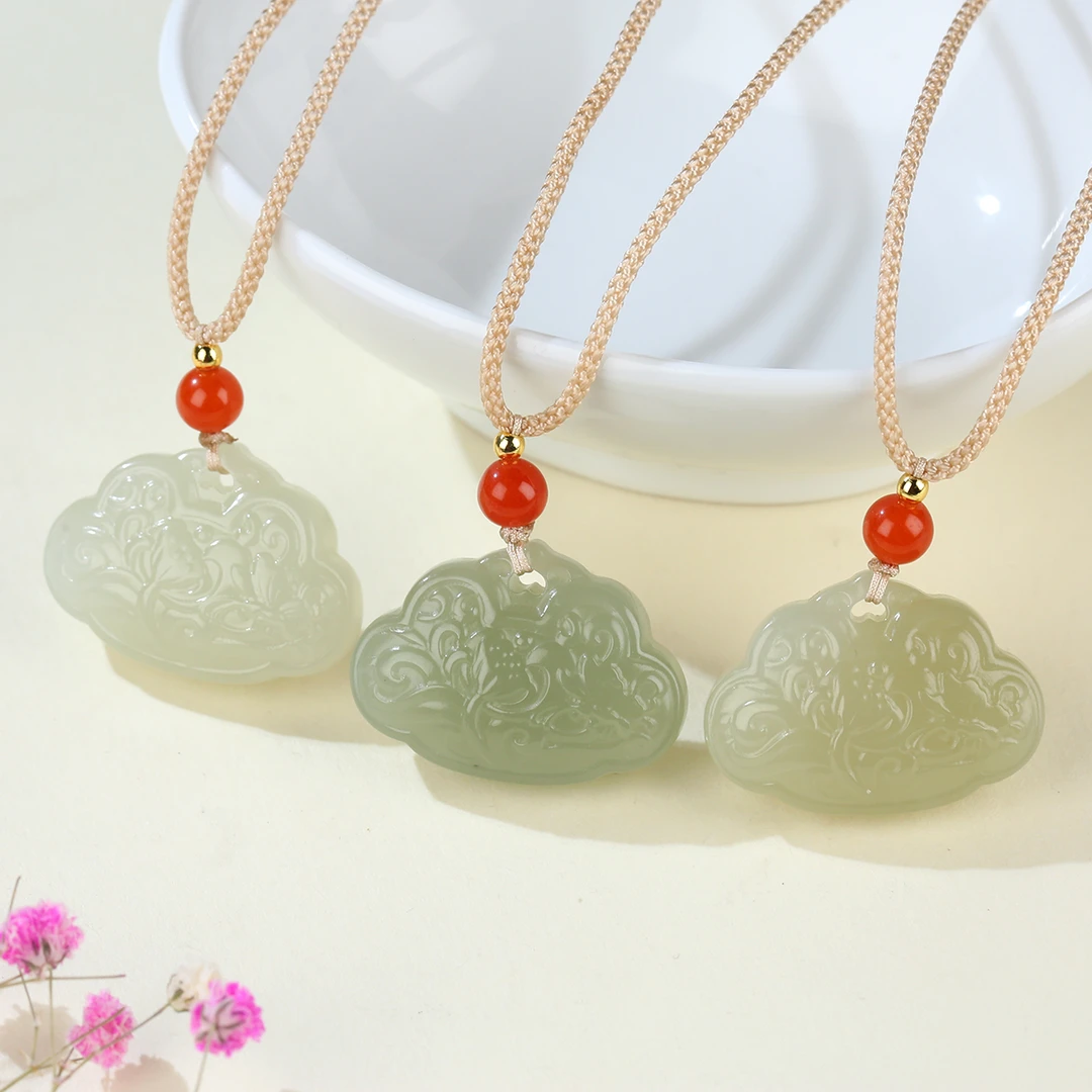 【麦子家族直播优惠】天然和田玉挂件如意锁多样性发1 BDZ325