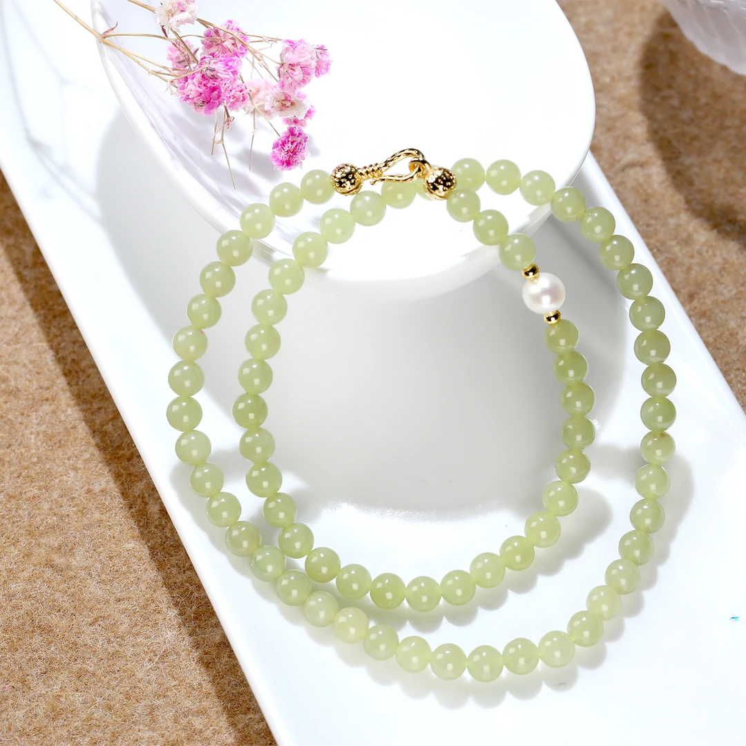 【麦子家族L】天然和田玉5-6项链百搭珠宝女款XL366