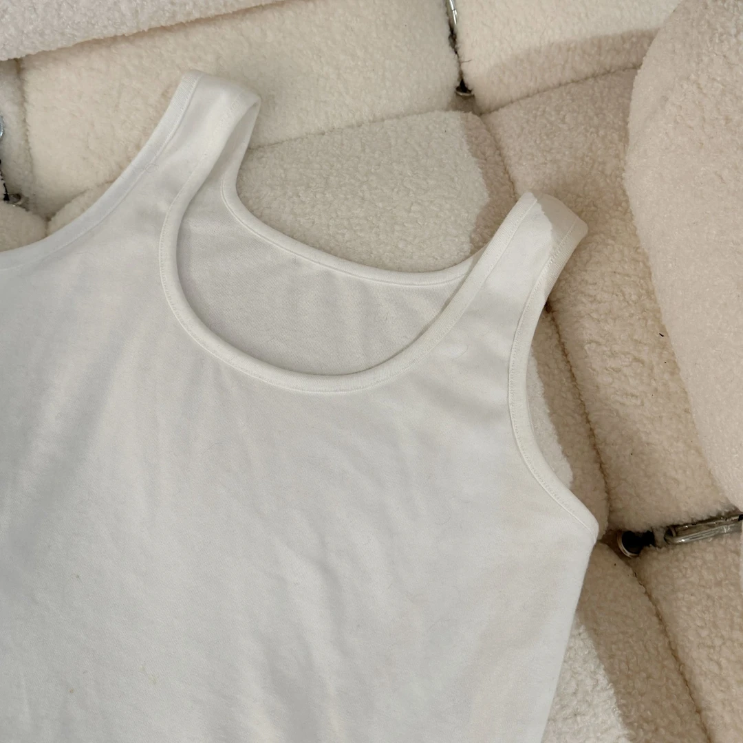 JIUJIU【月河星沙】休闲百搭简约外穿纯色打底背心女上衣