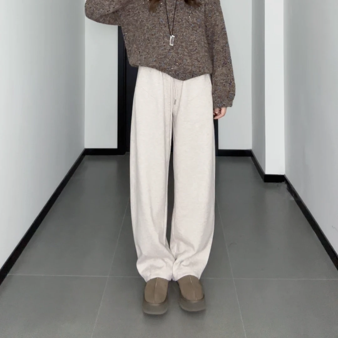 【念与北诗】加厚不加绒立剪显瘦镰刀裤通勤百搭显瘦休闲拖地裤子女