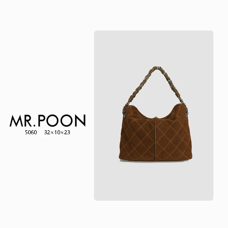 Mr.Poon/潘先生秋冬新款小香风手提包菱格链条包轻奢单肩包