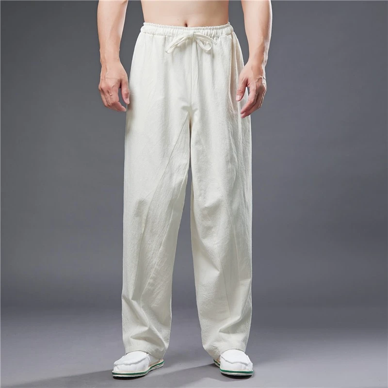 古麻推荐【现货】春秋新款男士棉麻休闲裤百搭长裤中国风大码裤子