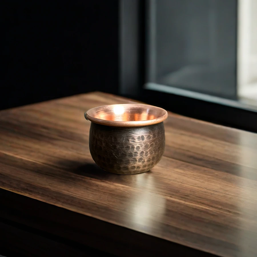 双层加厚铜茶杯 铜水杯