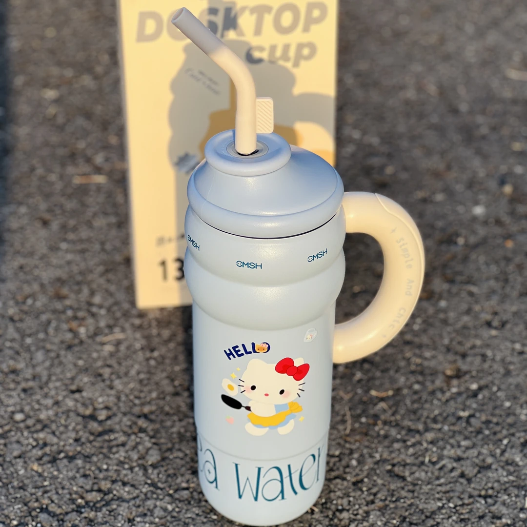 【快乐】hellokitty保温杯女高颜值草莓生活水杯冰霸杯大容量吸管杯