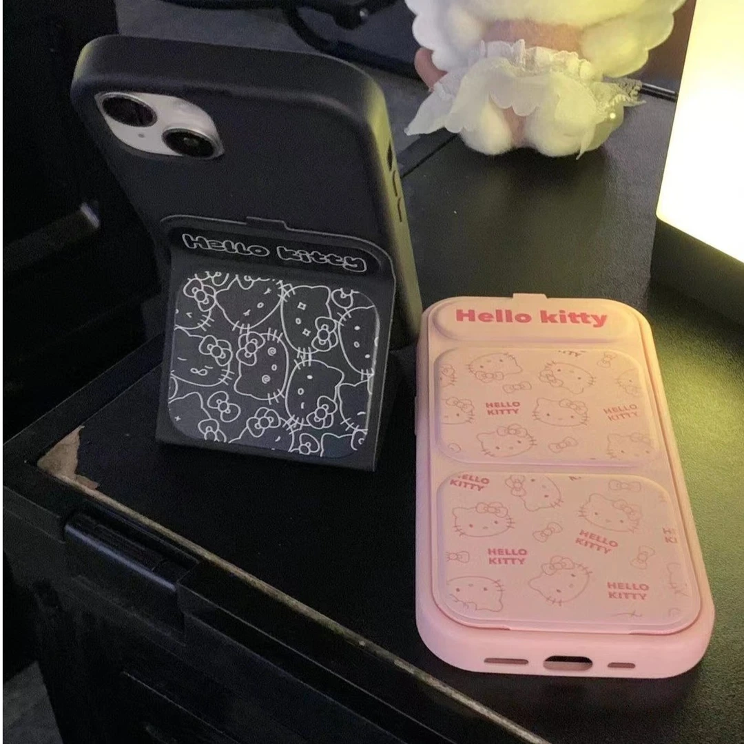 【快乐】创意折叠支架卡通hellokitty适用15promax新款手机壳全包