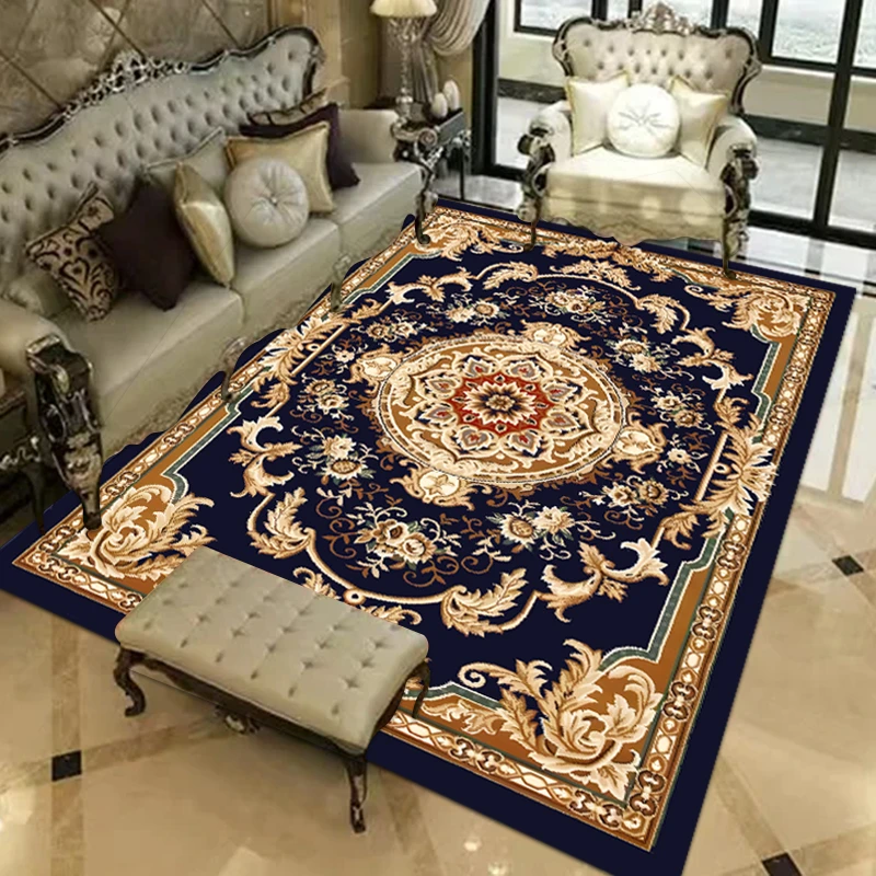 【黑睡莲】180x260欧式家用地毯卧室客厅茶几垫地毯防滑门垫