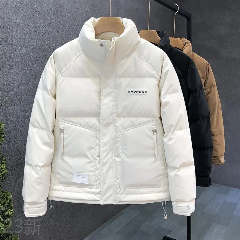 2023新款新款羽绒服男高品质短款立领白鸭绒保暖外套韩版潮流冬装