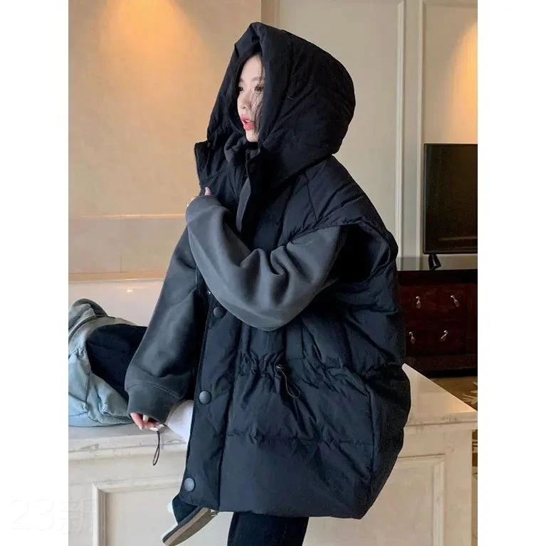 精选特大码300斤胖MM加厚羽绒服马甲2023秋冬欧货站无袖连帽羽绒