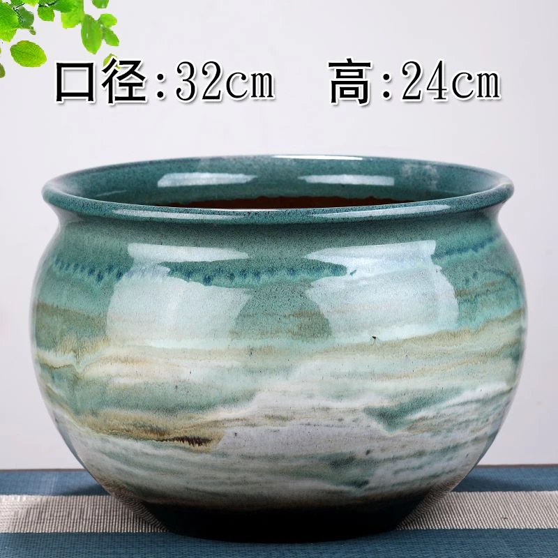 特大口径粗陶多肉花盆老桩法师兰花绿萝群生绿植耳朵高拼盘陶瓷盆