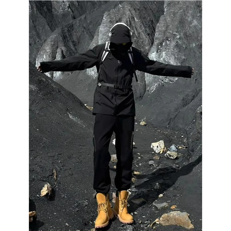 美式三防骑行裤男女同款秋季速干束脚工装裤子爬山户外百搭登山裤