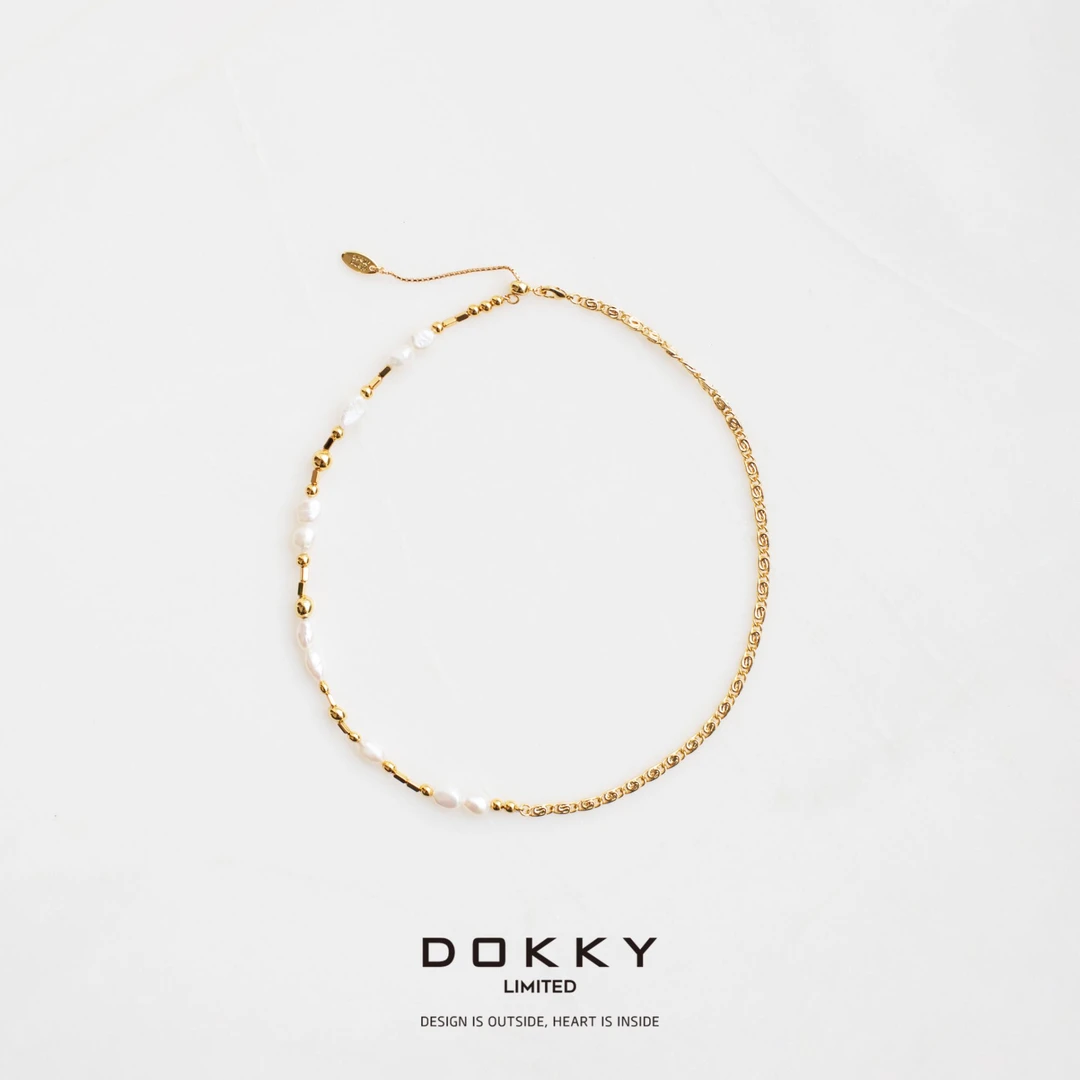 铜合金项链 【日月同辉】珍珠.铜镀金.精致高级感|不规则珍珠项链