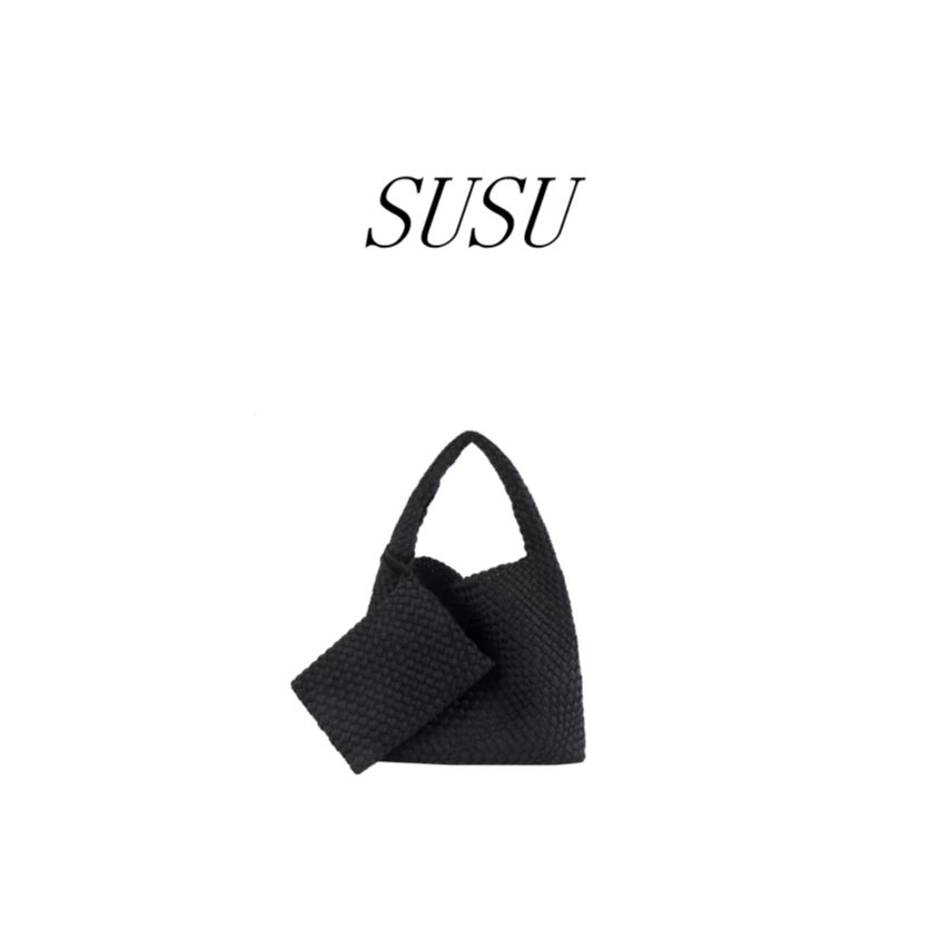 苏苏【V-潜水托特】潜水布料 编织 防水 时尚 休闲 女款 单肩包