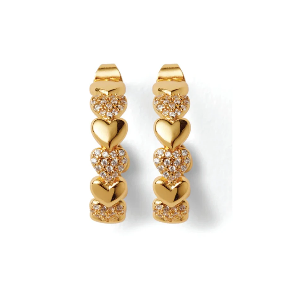 铜合金耳饰 欧洲挪威 Crystal Haze-Habibi hoops 哈比比爱心耳环