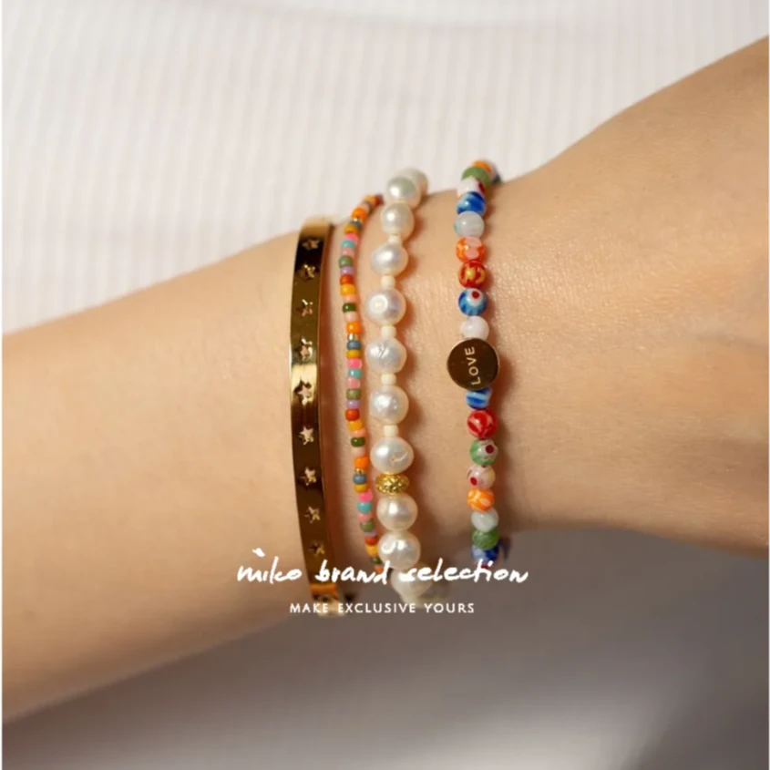 铜合金铅玻璃手链 ANNI LU 丹麦哥本哈根原产腕饰 时尚叠戴风格