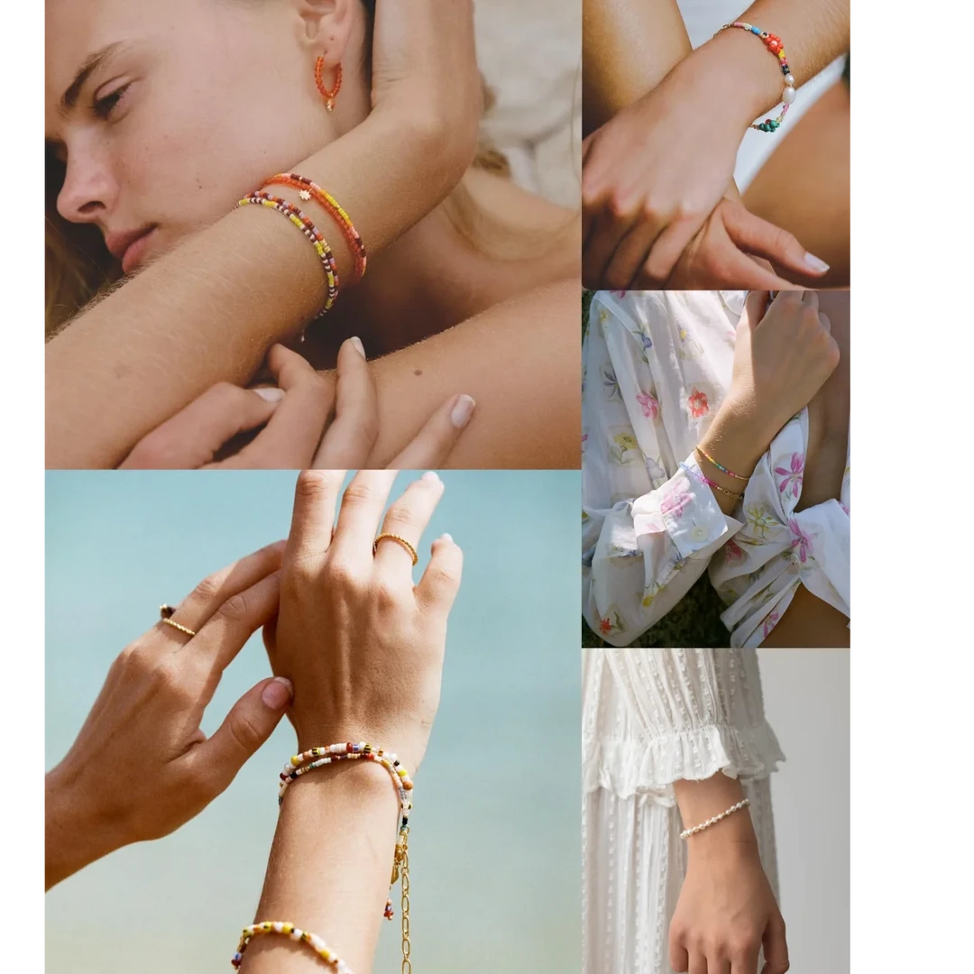 铜合金铅玻璃手链 ANNI LU 丹麦哥本哈根原产腕饰 彩色串珠手链