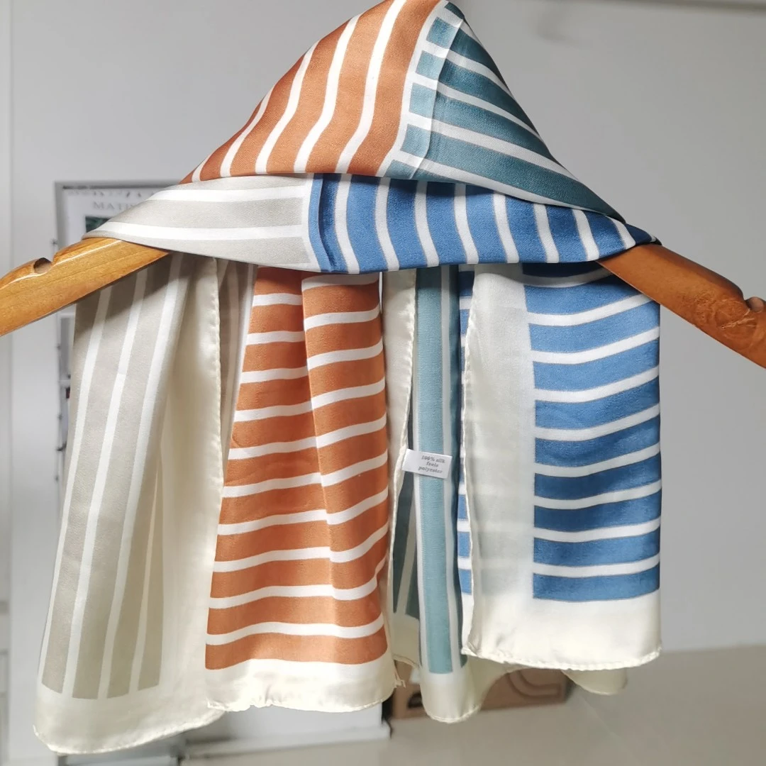 2023春夏浪漫条纹方形丝巾（不支持退货）