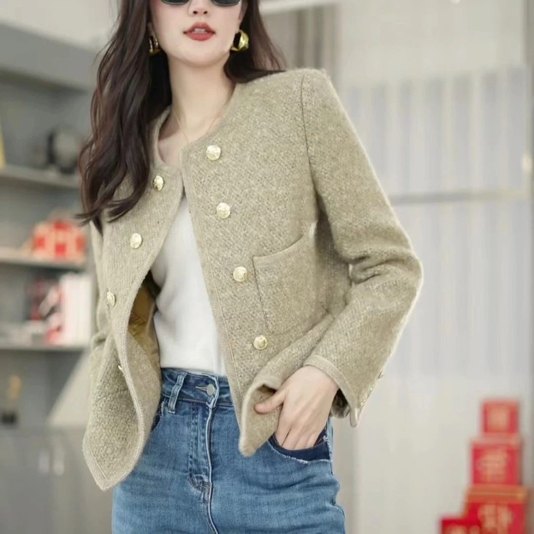 高端小香风外套女羊毛百搭显瘦短款女外套上衣女外套303003