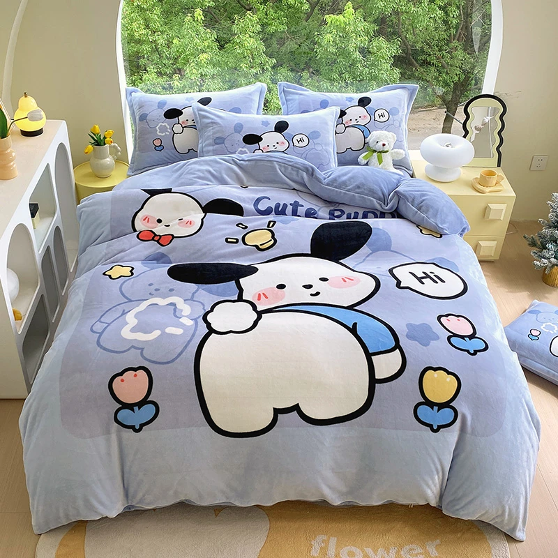 编码101--200 牛奶绒单被套加厚双面绒被罩可爱清新加绒