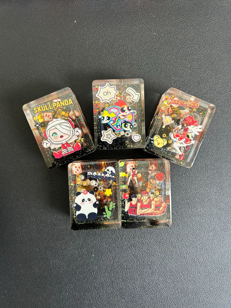 爆款手工滴胶流沙公仔42号麻将桌面彩色车载创意摆件