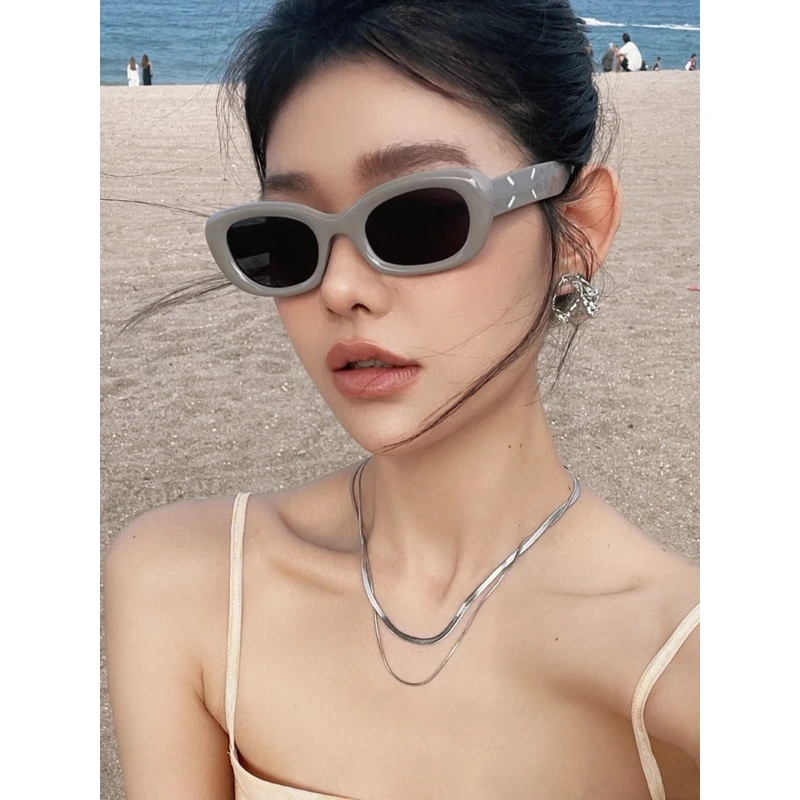 2023新款004墨镜女款时髦复古猫眼欧美网红gm防晒高级感太阳眼镜