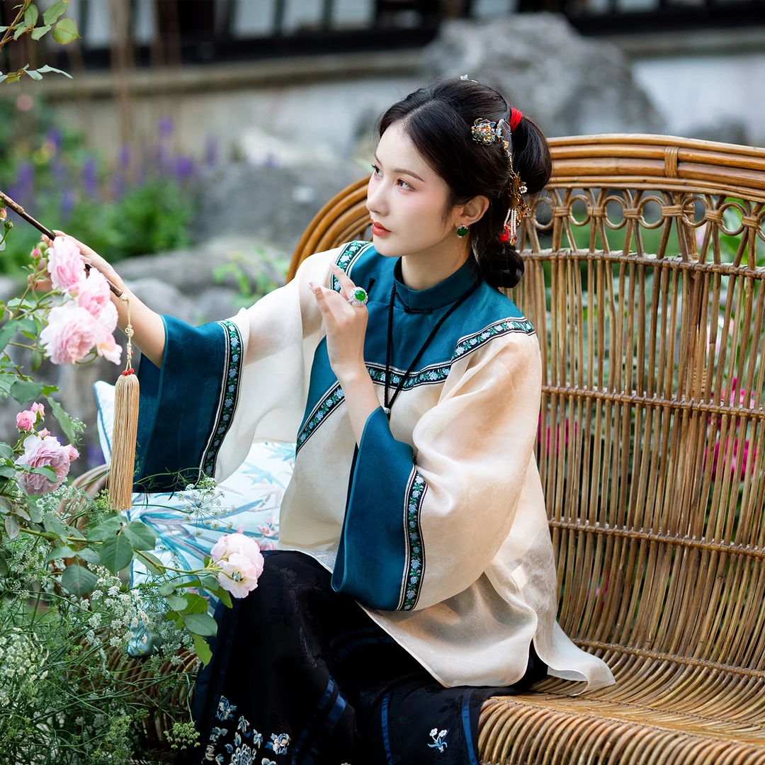 月阁清音丨夏季新款丨绡传统复古中式大襟日常清汉女上袍上衣