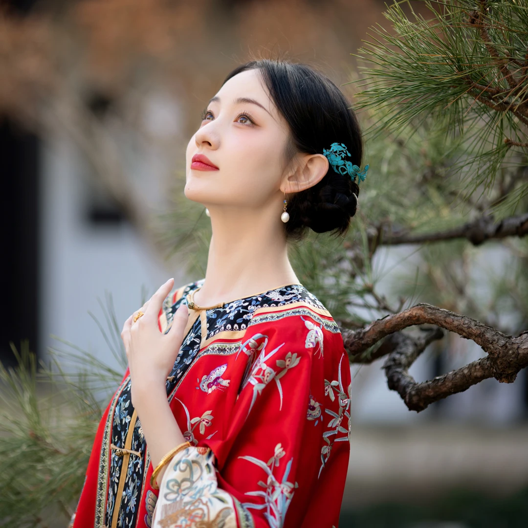 兰月宫檐丨一城风絮丨春夏真丝重工绣花复古如意对襟清汉女短袍褂