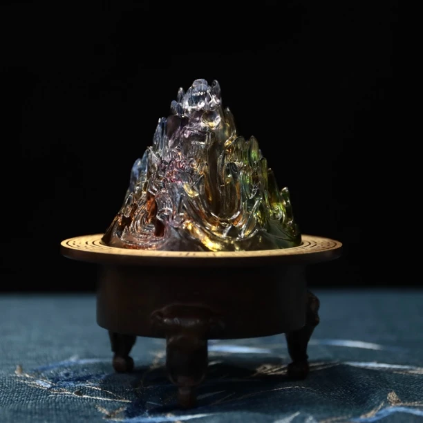 三足吉象铜博山炉香炉