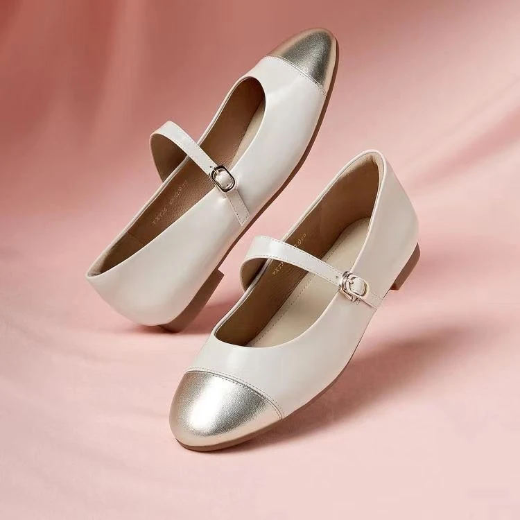 T 听主播提示下单  小众时尚轻奢百搭软底四季真皮女鞋仙女风